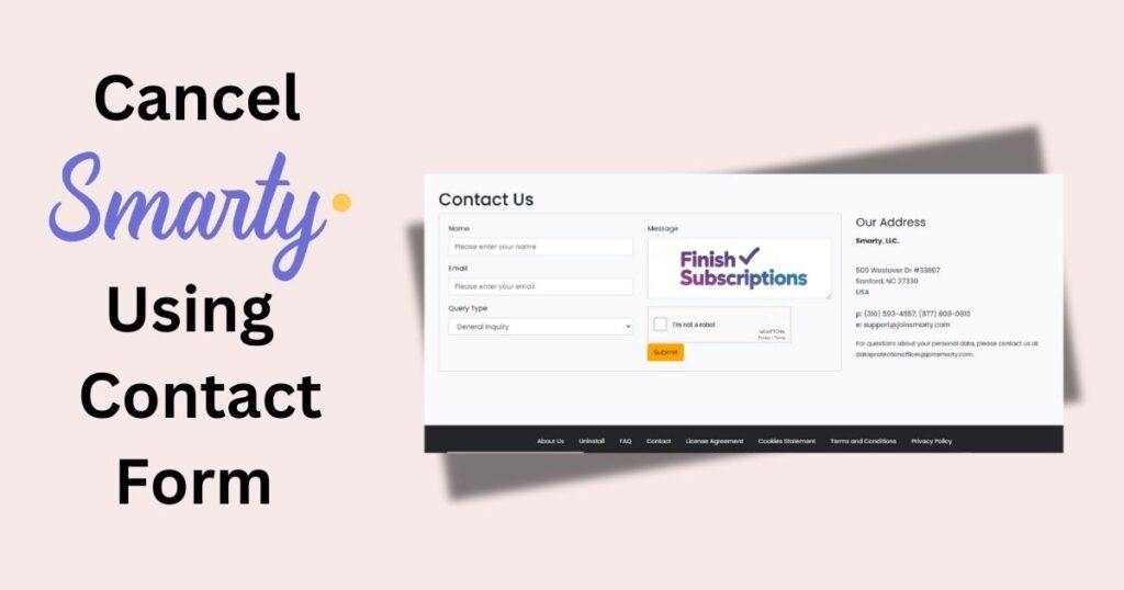 Cancel Your SmartyCashback.Com Subscription Using the Contact Form