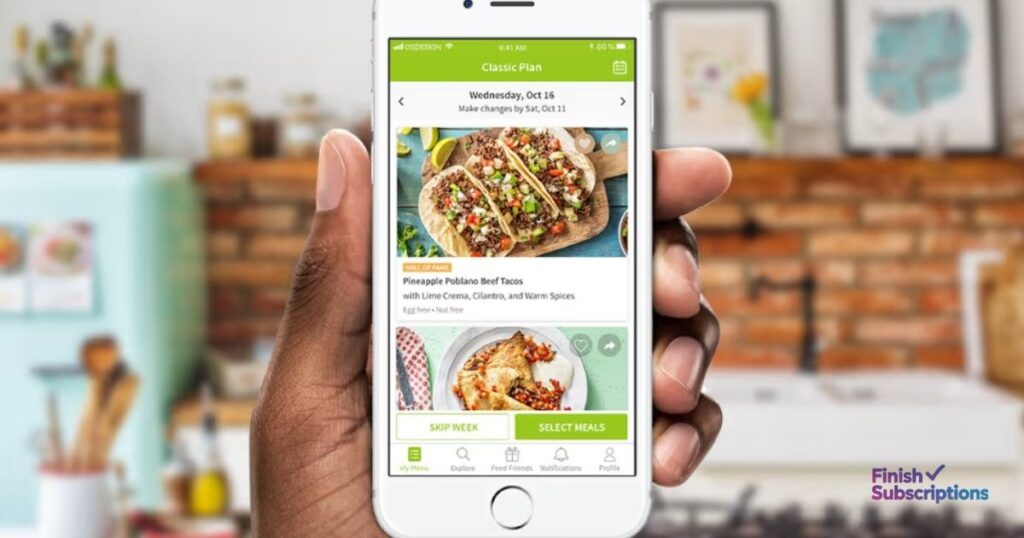 Cancel HelloFresh on app