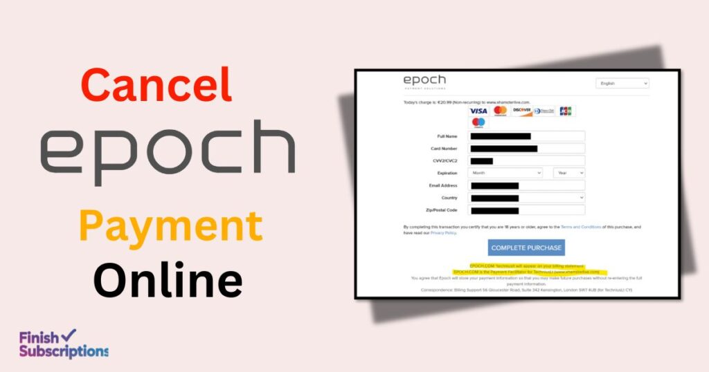 How to Cancel Epoch Payment Online