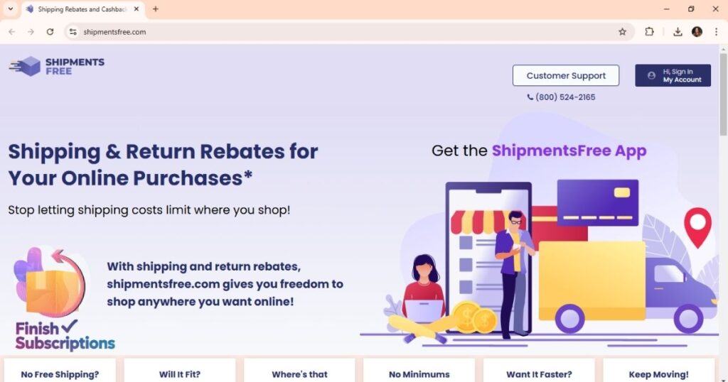 Cancel Shipmentsfree.com Subscription Online